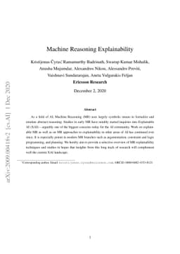 Machine Reasoning Explainability