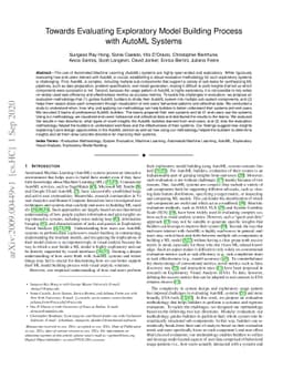 Towards Evaluating Exploratory Model Building Process with AutoML
  Systems