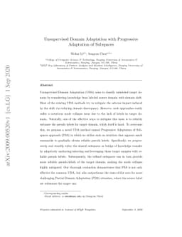Unsupervised Domain Adaptation with Progressive Adaptation of Subspaces