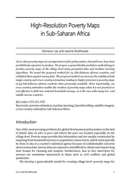 High-Resolution Poverty Maps in Sub-Saharan Africa
