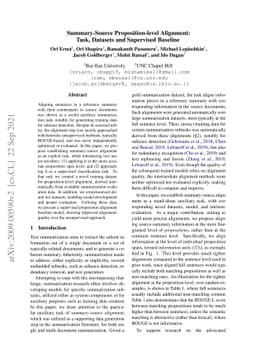 Summary-Source Proposition-level Alignment: Task, Datasets and
  Supervised Baseline