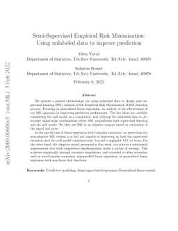 Semi-Supervised Empirical Risk Minimization: Using unlabeled data to
  improve prediction