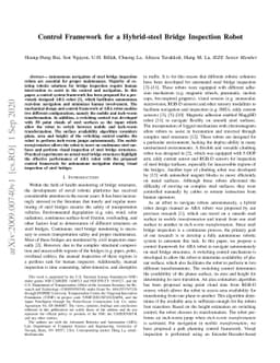 Control Framework for a Hybrid-steel Bridge Inspection Robot