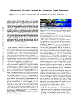 Bidirectional Attention Network for Monocular Depth Estimation