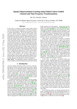 Speaker Representation Learning using Global Context Guided Channel and
  Time-Frequency Transformations