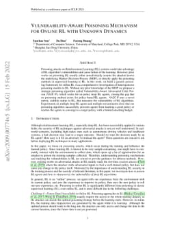 Vulnerability-Aware Poisoning Mechanism for Online RL with Unknown
  Dynamics