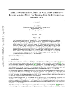 Estimating the Brittleness of AI: Safety Integrity Levels and the Need
  for Testing Out-Of-Distribution Performance