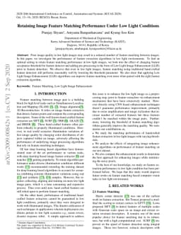 Retaining Image Feature Matching Performance Under Low Light Conditions