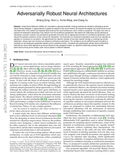 Adversarially Robust Neural Architectures
