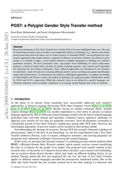 PGST: a Polyglot Gender Style Transfer method