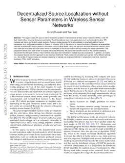 Decentralized Source Localization without Sensor Parameters in Wireless
  Sensor Networks