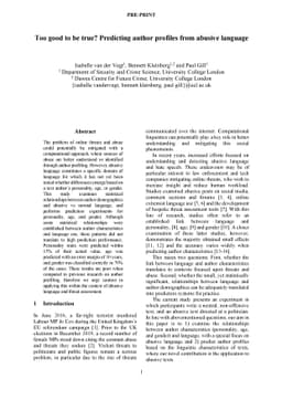 Too good to be true? Predicting author profiles from abusive language