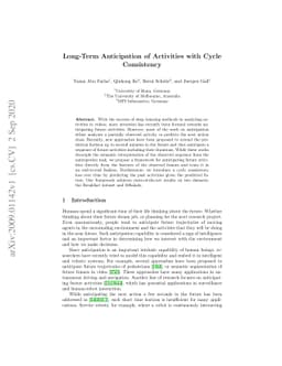 Long-Term Anticipation of Activities with Cycle Consistency