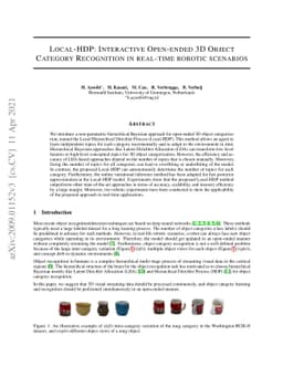 Local-HDP: Interactive Open-Ended 3D Object Categorization in Real-Time
  Robotic Scenarios