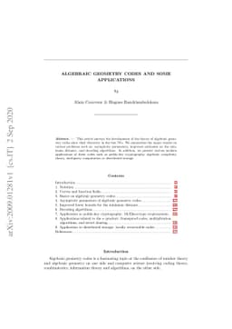 Algebraic geometry codes and some applications