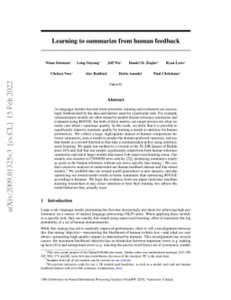 Learning to summarize from human feedback