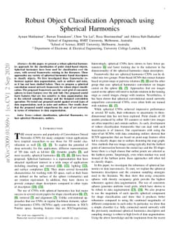 Robust Object Classification Approach using Spherical Harmonics