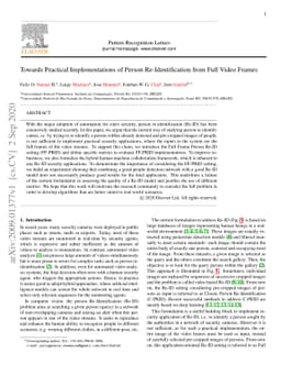 Towards Practical Implementations of Person Re-Identification from Full
  Video Frames