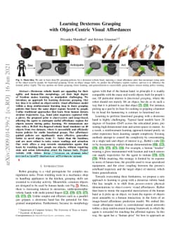 Learning Dexterous Grasping with Object-Centric Visual Affordances
