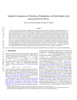 Scalable computation of predictive probabilities in probit models with
  Gaussian process priors