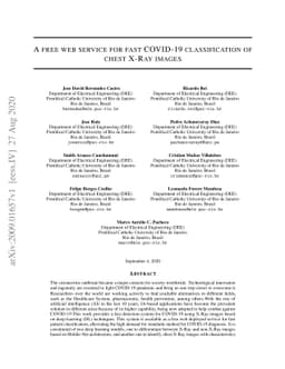 A free web service for fast COVID-19 classification of chest X-Ray
  images