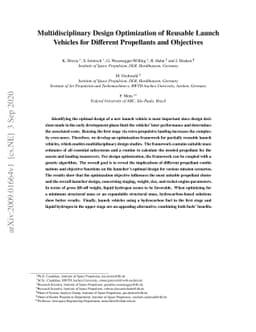 Multidisciplinary Design Optimization of Reusable Launch Vehicles for
  Different Propellants and Objectives