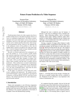 Future Frame Prediction of a Video Sequence