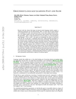 Grounded Language Learning Fast and Slow