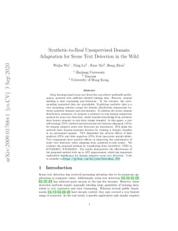 Synthetic-to-Real Unsupervised Domain Adaptation for Scene Text
  Detection in the Wild