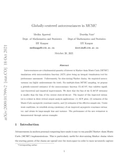 Globally-centered autocovariances in MCMC
