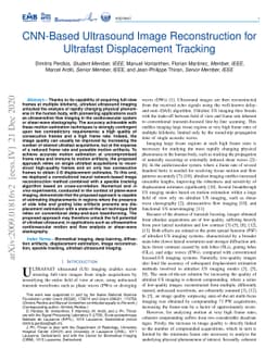 CNN-Based Ultrasound Image Reconstruction for Ultrafast Displacement
  Tracking