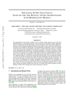 The Little W-Net That Could: State-of-the-Art Retinal Vessel
  Segmentation with Minimalistic Models