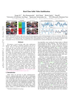 Real-Time Selfie Video Stabilization