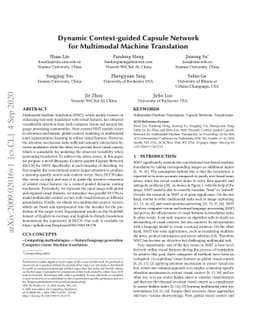 Dynamic Context-guided Capsule Network for Multimodal Machine
  Translation
