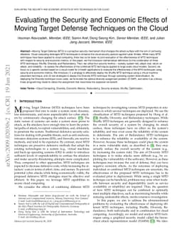 Evaluating the Security and Economic Effects of Moving Target Defense
  Techniques on the Cloud