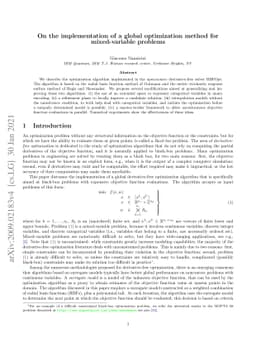 On the implementation of a global optimization method for mixed-variable
  problems