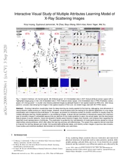 Interactive Visual Study of Multiple Attributes Learning Model of X-Ray
  Scattering Images