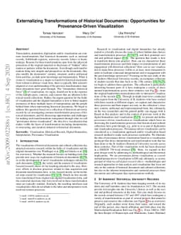 Externalizing Transformations of Historical Documents: Opportunities for
  Provenance-Driven Visualization