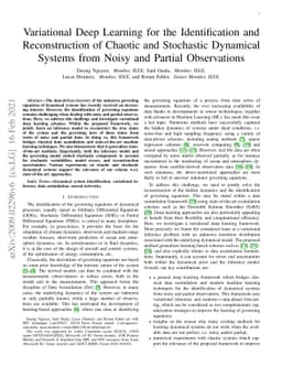 Variational Deep Learning for the Identification and Reconstruction of
  Chaotic and Stochastic Dynamical Systems from Noisy and Partial Observations