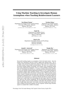 Using Machine Teaching to Investigate Human Assumptions when Teaching
  Reinforcement Learners