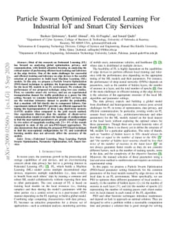 Particle Swarm Optimized Federated Learning For Industrial IoT and Smart
  City Services