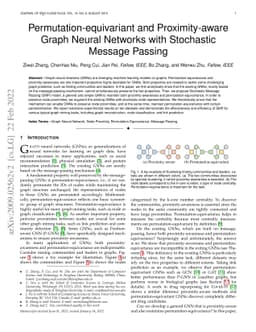 Permutation-equivariant and Proximity-aware Graph Neural Networks with
  Stochastic Message Passing