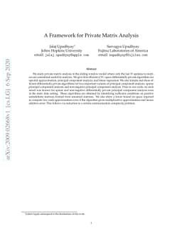 A Framework for Private Matrix Analysis