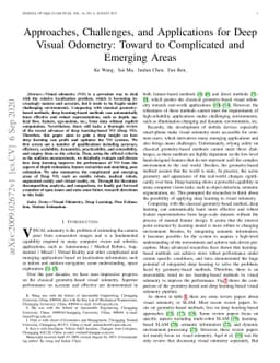 Approaches, Challenges, and Applications for Deep Visual Odometry:
  Toward to Complicated and Emerging Areas