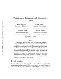 Participatory Budgeting with Cumulative Votes