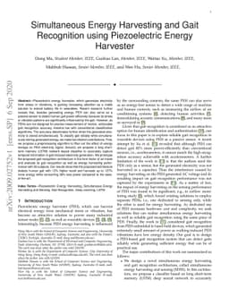 Simultaneous Energy Harvesting and Gait Recognition using Piezoelectric
  Energy Harvester
