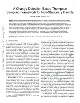 A Change-Detection Based Thompson Sampling Framework for Non-Stationary
  Bandits