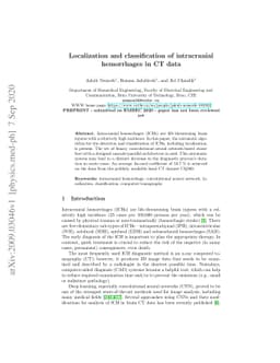Localization and classification of intracranialhemorrhages in CT data