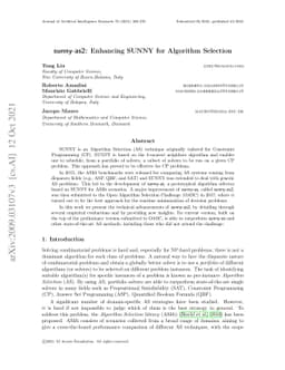 sunny-as2: Enhancing SUNNY for Algorithm Selection