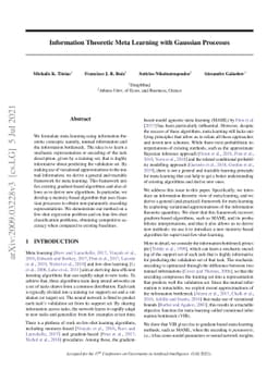 Information Theoretic Meta Learning with Gaussian Processes